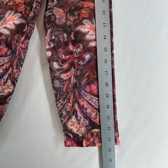 Soft Surroundings Top Sz M Tasha Sheer Tunic Tapestry Floral Paisley Burgundy - Picture 9 of 10